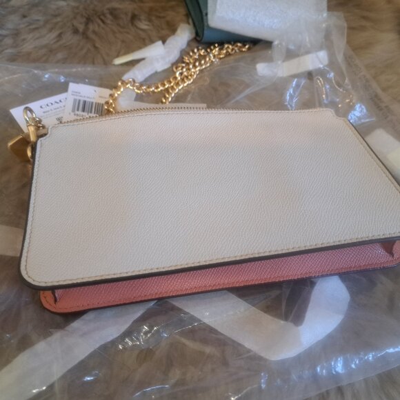NWT COACH Poppy Crossbody With Card Case In Colorblock C3608 GOLD/CHALK MULTI - Picture 6 of 8